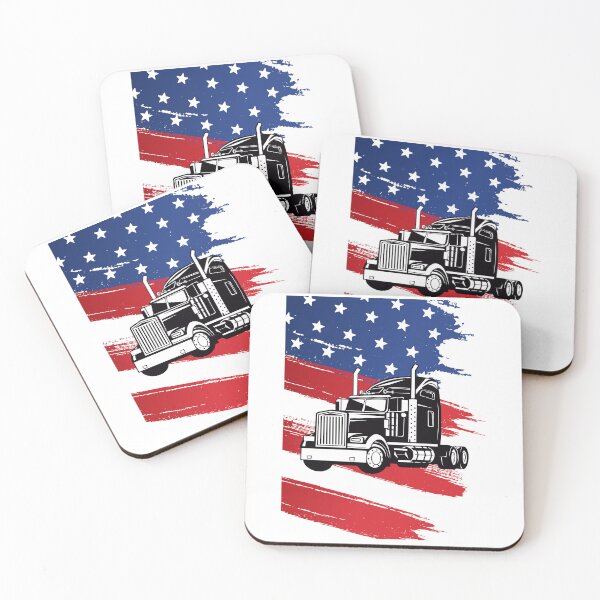 Item preview, Camión y bandera de Estados Unidos designed and sold by tomorrowsart.