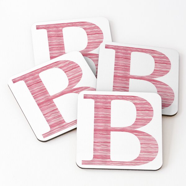 Item preview, Letter B Red Watercolor Stripes Initial Monogram designed and sold by theartofvikki.