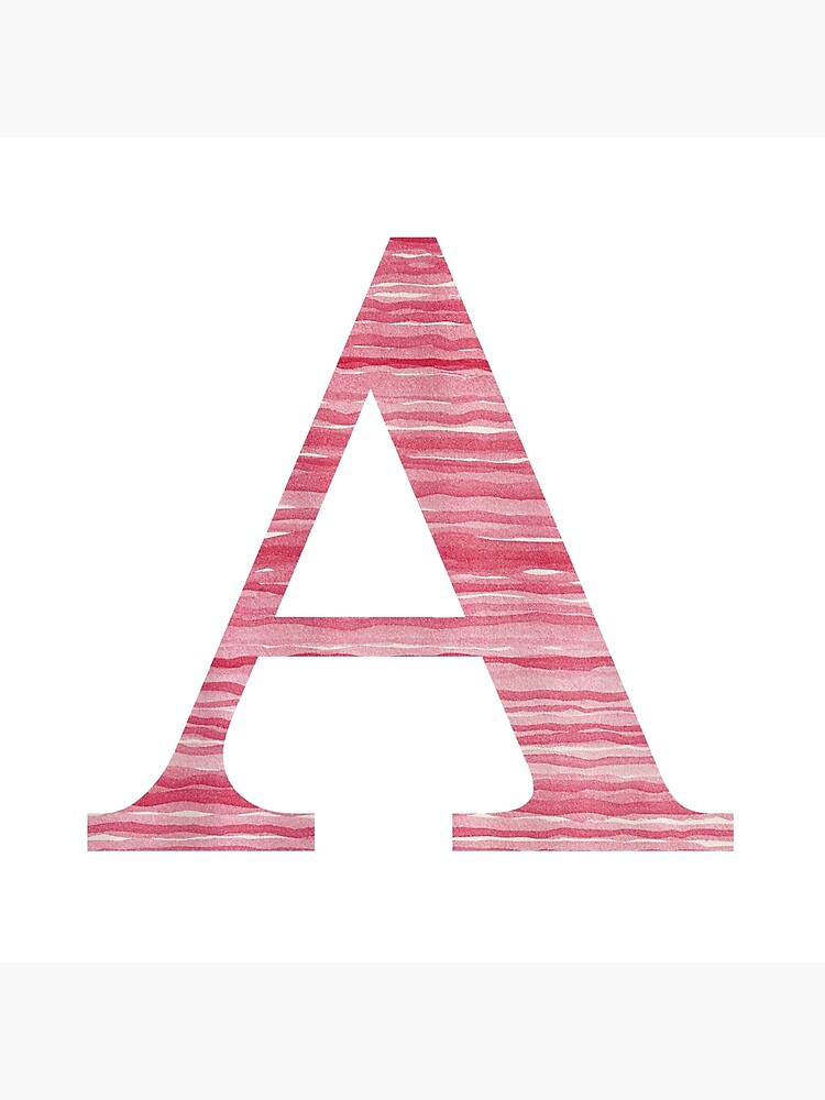 Letter A Red Watercolor Stripes Initial Monogram by theartofvikki