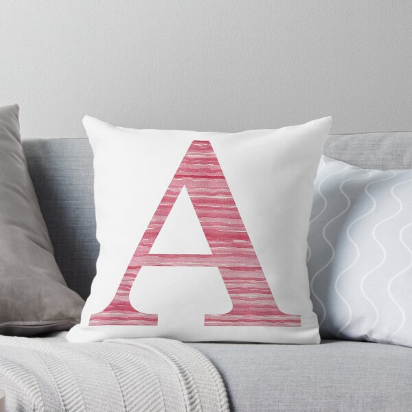 Item preview, Letter A Red Watercolor Stripes Initial Monogram designed and sold by theartofvikki.
