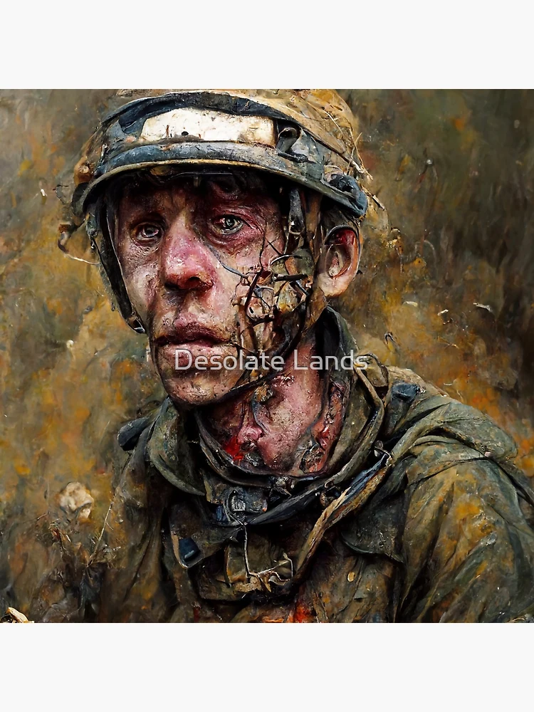 Shell Shocked Decaying Soldier Painting Sticker for Sale by