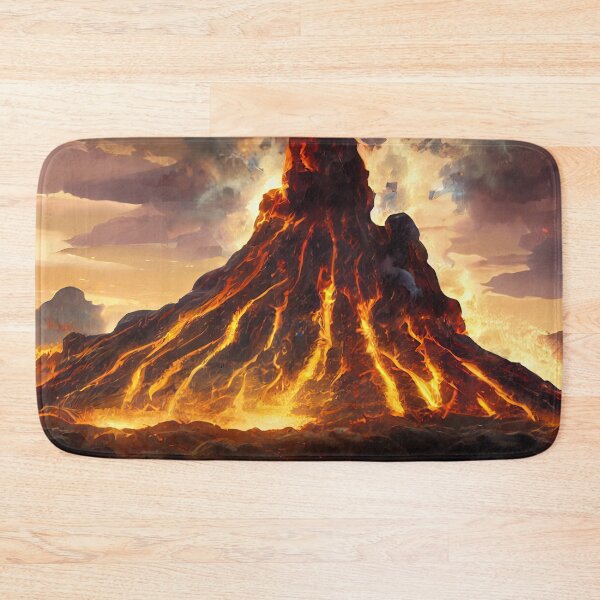 Item preview, Giant Volcano -  4K Wallpaper Landscape of Volcano Lava Fire and Flames, Pyro designed and sold by Fregoulix.