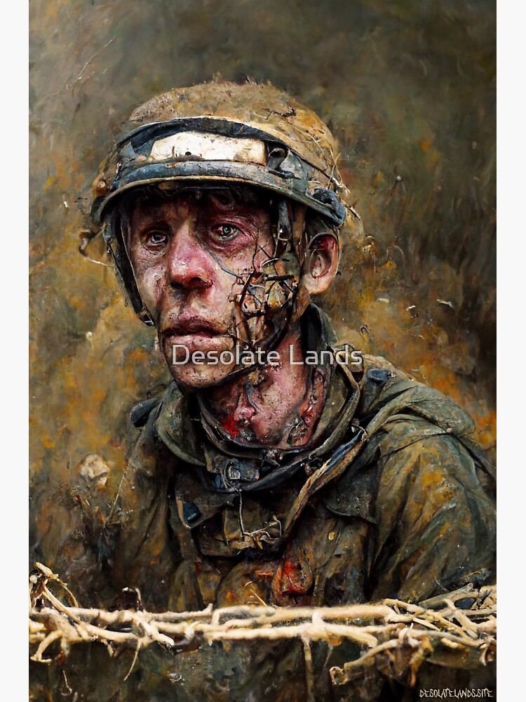 Shell Shocked Decaying Soldier Painting Sticker for Sale by