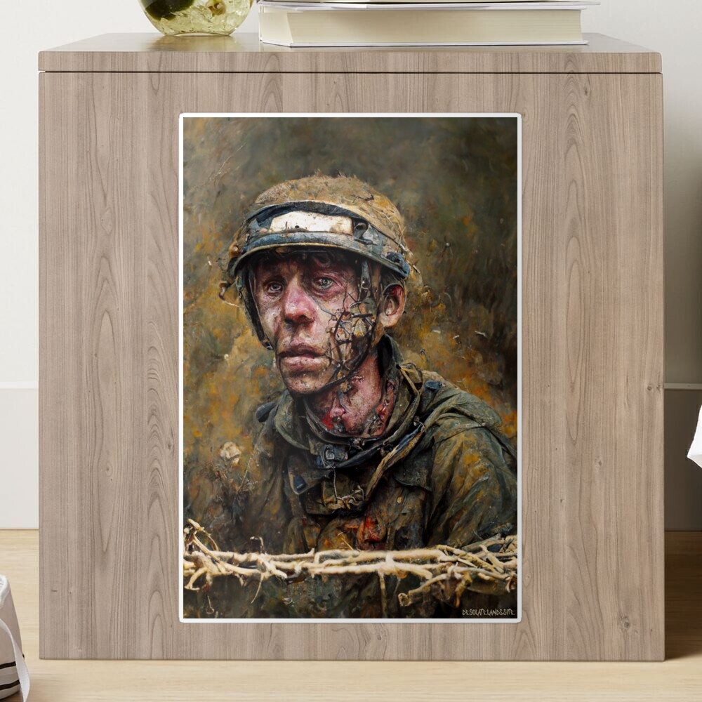 Shell Shocked Decaying Soldier Painting Sticker for Sale by Desolate Lands
