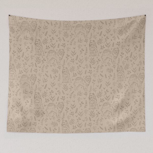 Item preview, Finnish lapphund sketched floral pattern light designed and sold by Camilla Fjäder.