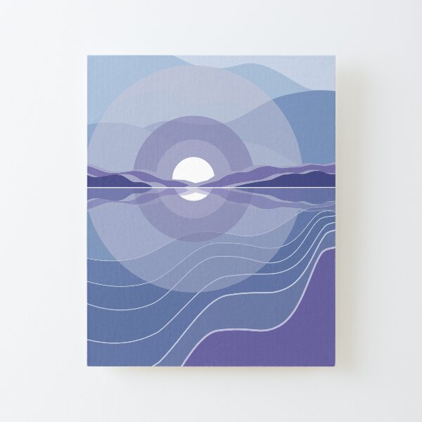 Blue Mountain Landscape - abstract shapes Canvas Mounted Print