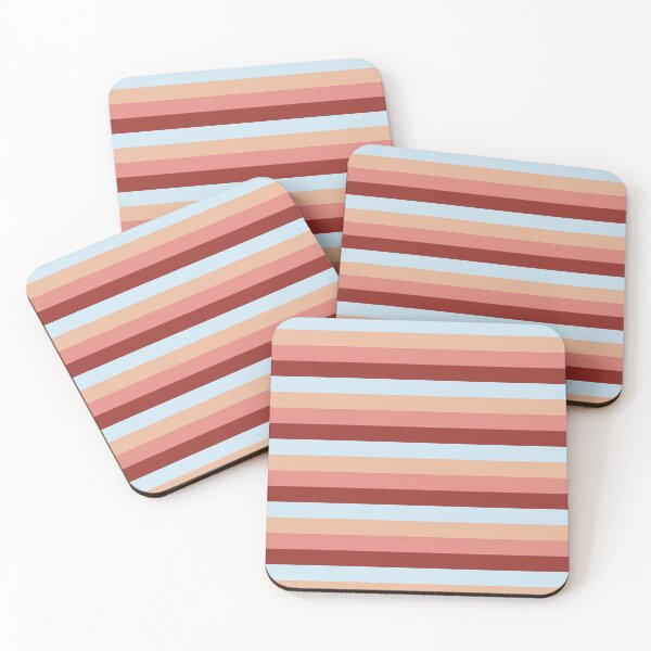 Item preview, Baby blue, salmon-orange, peach, and ruby red Exotic Colour Patterns designed and sold by byskillbytalent.