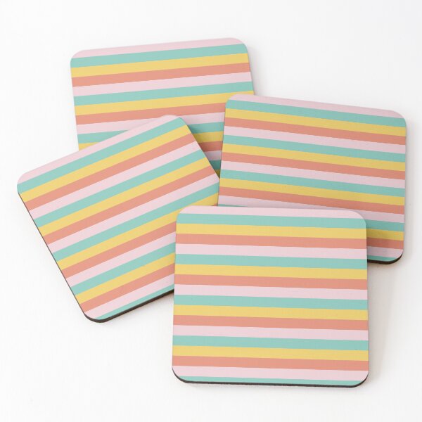 Item preview, Pastel pink, teal, butter yellow, papaya orange Exotic Colour Patterns designed and sold by byskillbytalent.