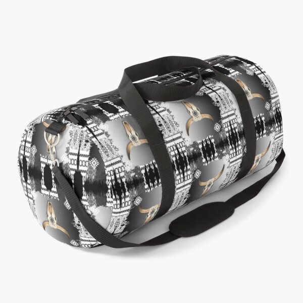 Item preview, Cow Scull With Tribal Symbols Pattern In Black And White Aztec Design designed and sold by handsoftime2020.