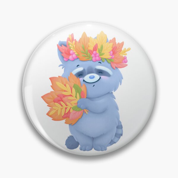 Artikelvorschau, A cute happy raccoon with a wreath of leaves and a bouquet of leaves entworfen und verkauft von artmeyer.