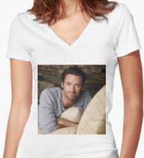 Hugh Jackman Women's Fitted V-Neck T-Shirt