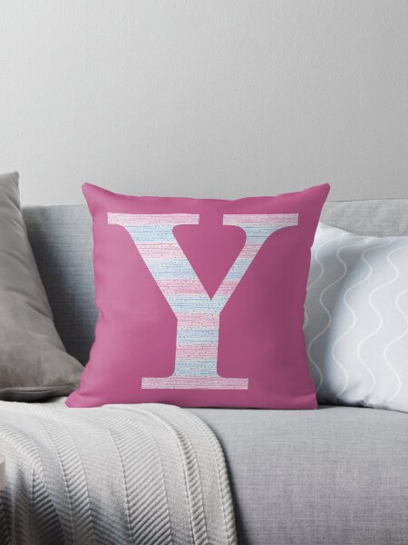 Item preview, Letter Y Blue And Pink Dots And Dashes Monogram Initial designed and sold by theartofvikki.