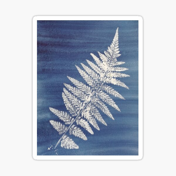Silver fern on blue Sticker