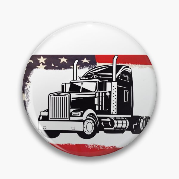 Item preview, Big Rig With American Flag Border designed and sold by tomorrowsart.