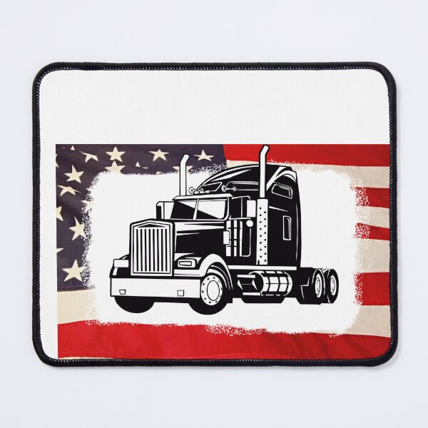 Item preview, Big Rig With American Flag Border designed and sold by tomorrowsart.