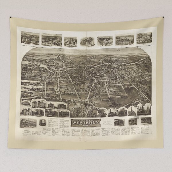 Item preview, Aero View of Westerly, Rhode Island (1911) designed and sold by allhistory.