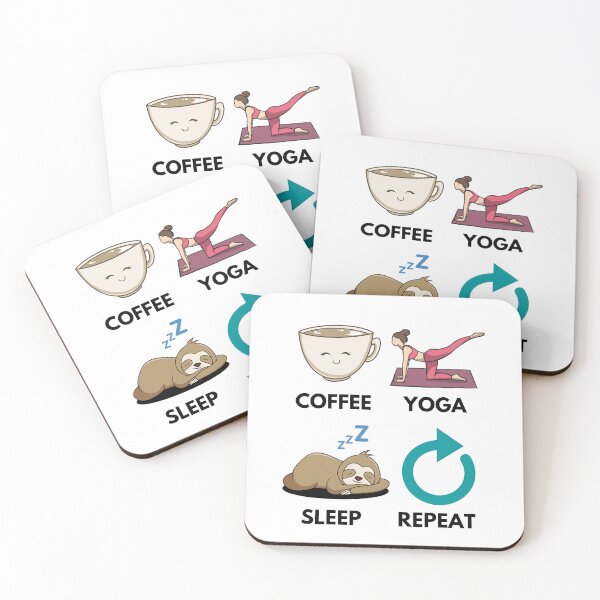 Item preview, Coffee yoga sleep repeat designed and sold by Marti t-shirts.