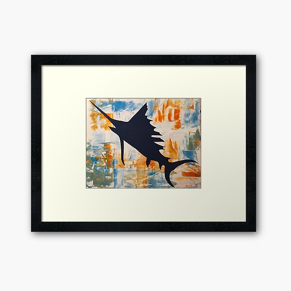 Salty Sailfish Framed Art Print