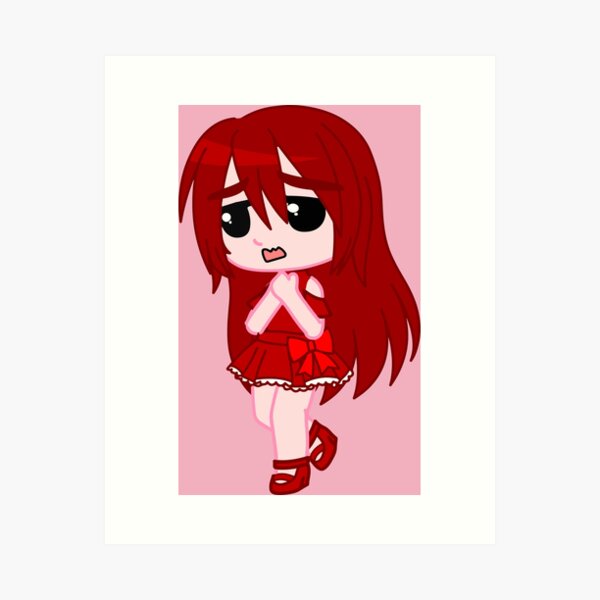 Redhead girl with cool outfit Gacha club - Happy girl - Chibi gacha girl  Cheerful anime - Gacha Club dolls Art Board Print by gachanime