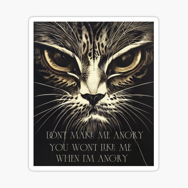 Angry Cat with words Sticker