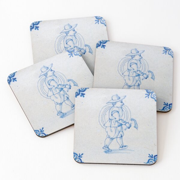Item preview, Dutch farmer on vintage 17th century tile designed and sold by Photopat.