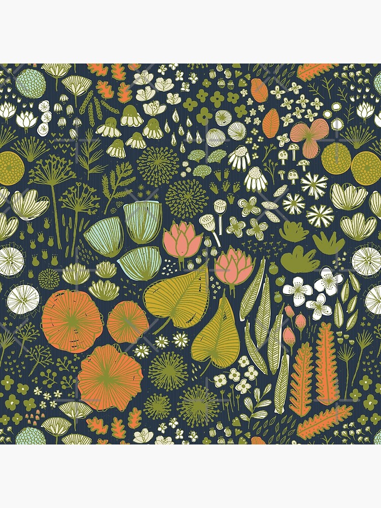 Botanical Sketchbook M+M Navy by Friztin by friztin