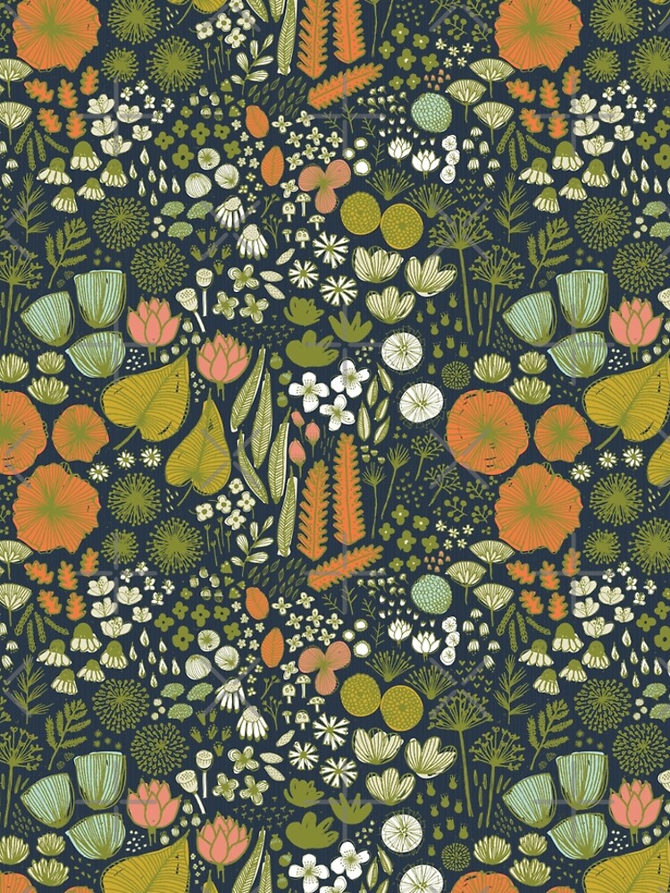 Botanical Sketchbook M+M Navy by Friztin by friztin