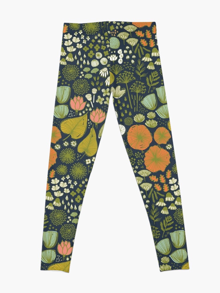 Alternate view of Botanical Sketchbook M+M Navy by Friztin Leggings