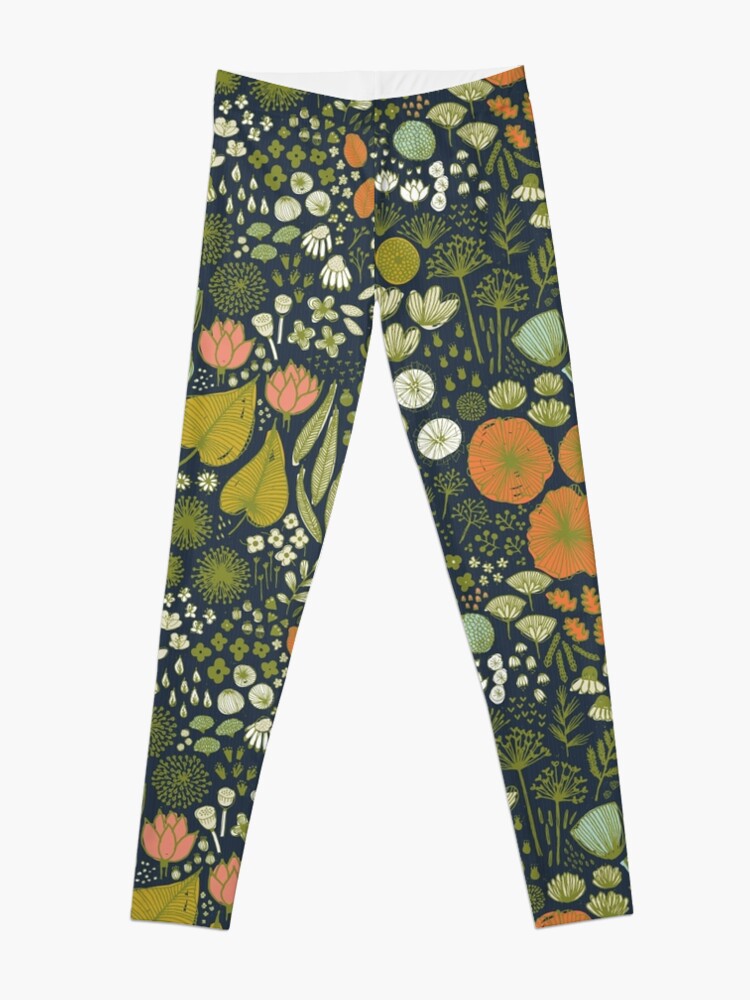 Alternate view of Botanical Sketchbook M+M Navy by Friztin Leggings