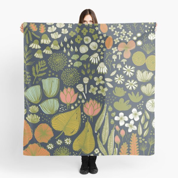 Botanical Sketchbook M+M Navy by Friztin Scarf