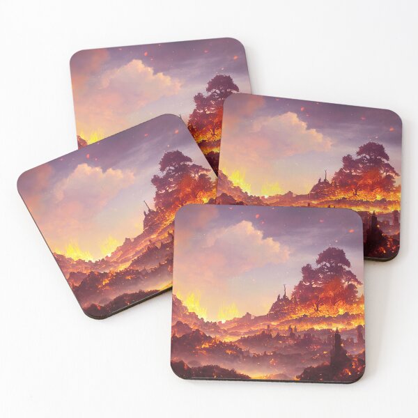 Item preview, Mountain of Fire and Flames -  4K Wallpaper Landscape of Volcano Lava Fire and Flames, Pyro designed and sold by Fregoulix.