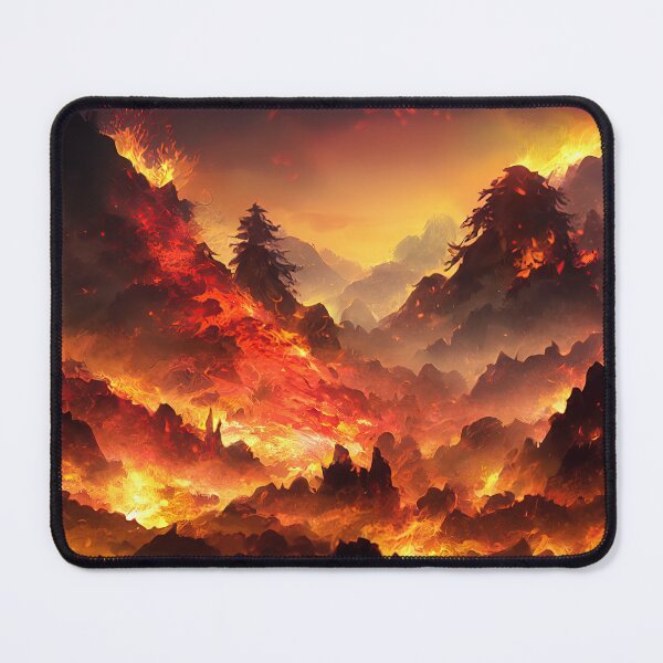 Item preview, Apocalypso -  4K Wallpaper Landscape of Volcano Lava Fire and Flames, Pyro designed and sold by Fregoulix.