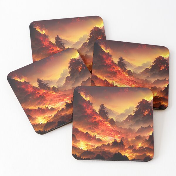 Item preview, Apocalypso -  4K Wallpaper Landscape of Volcano Lava Fire and Flames, Pyro designed and sold by Fregoulix.