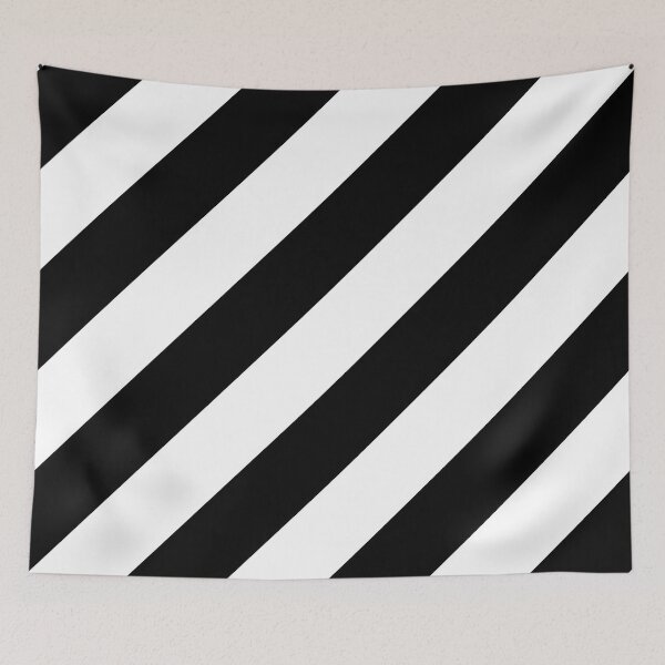Item preview, Black and White Classic Diagonal Stripe Pattern designed and sold by All-Black-White.