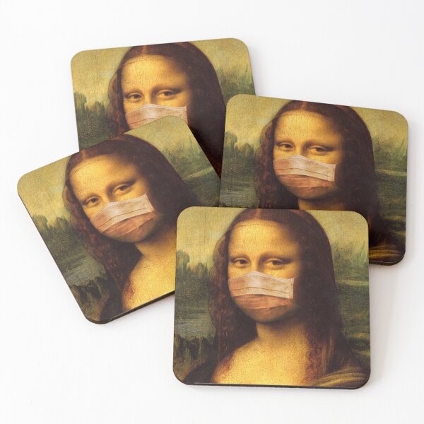Item preview, Fine Art Painting | The Mona Lisa with Face Mask | Leonardo da Vinci. designed and sold by NostalgicLatin.