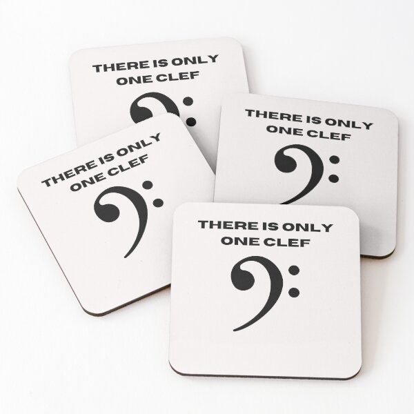 Item preview, Copy of There is only one clef - funny gifts for bass players - BLACK designed and sold by Dzizasyo.