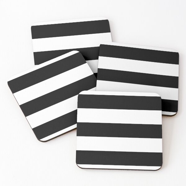 Item preview, Black and White Minimal Horizontal Stripe Pattern designed and sold by All-Black-White.