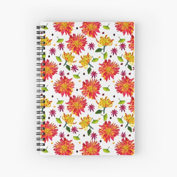 Chrysanthemum-yellow&red Spiral Notebook
