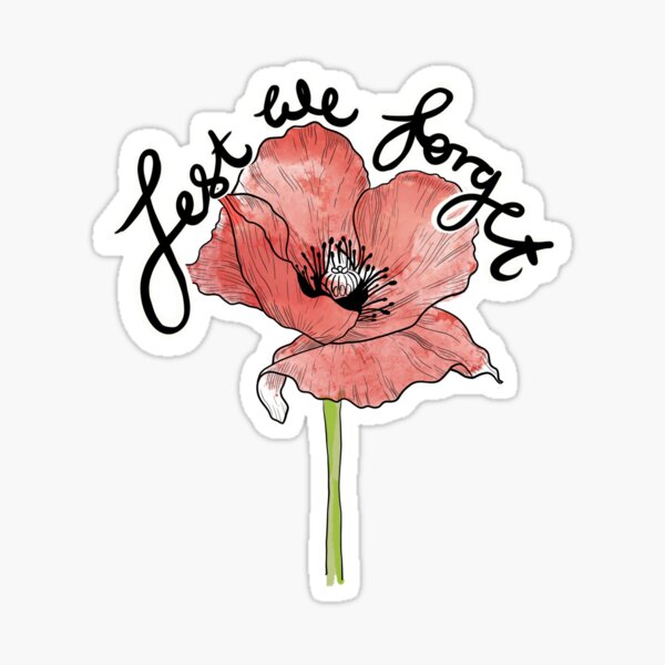 x24 Poppy Remembrance Car Stickers Small craft art Lest We Forget