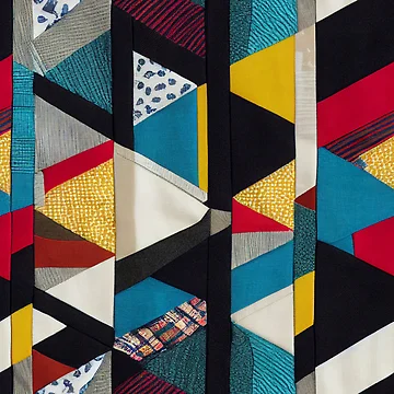 Artwork thumbnail, Colorful Patchwork Triangles by BuraxisDesigns