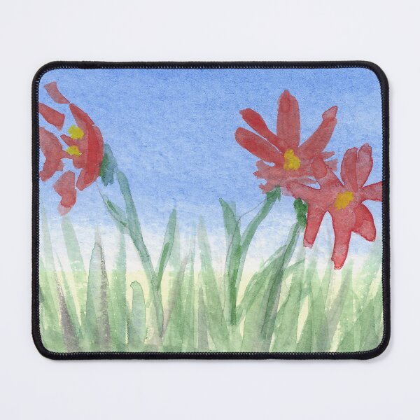 Item preview, Three Red Flowers in Grass designed and sold by designs-by-ann.