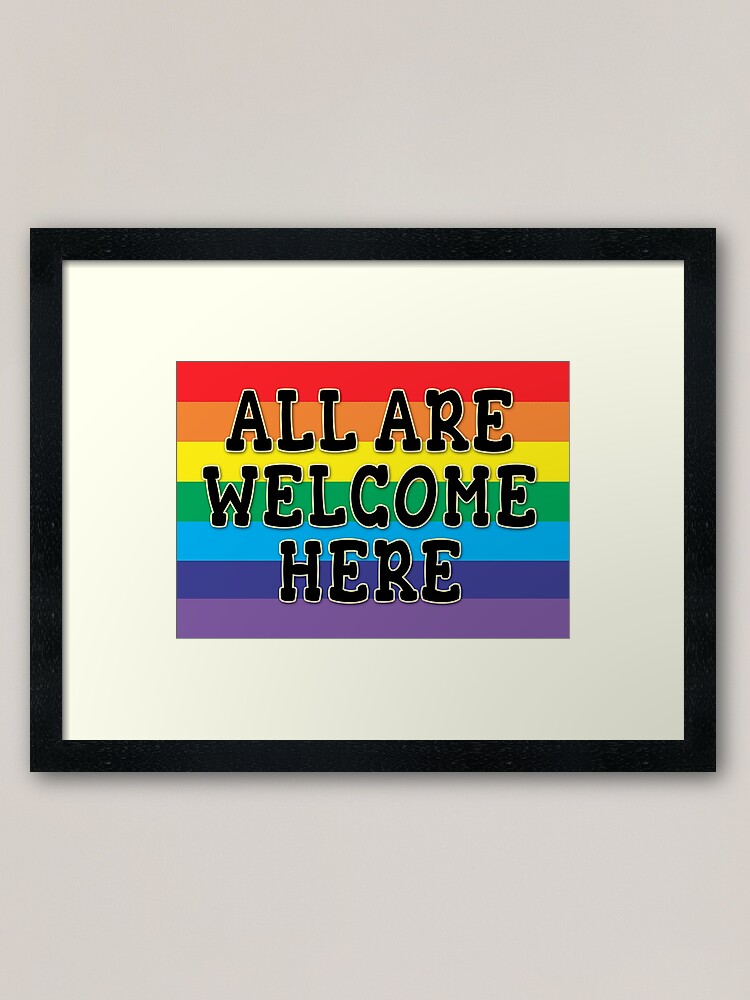 "ALL HERE YARD SIGN or POSTER" Framed Art Print for Sale by