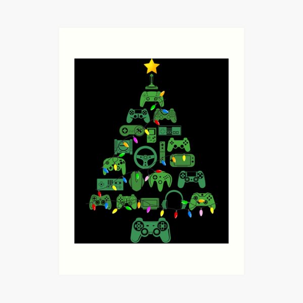 "Video Game Christmas Tree Xmas Lighting Boys Video Game Lover" Art