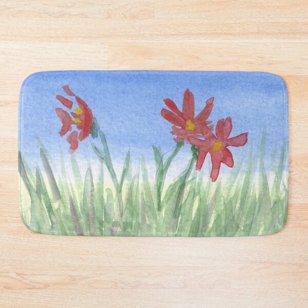 Item preview, Three Red Flowers in Grass designed and sold by designs-by-ann.