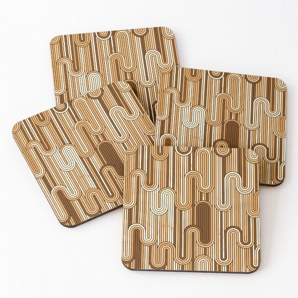 Item preview, Retro Wavy Stripes - Brown & Beige designed and sold by SilverPegasus.
