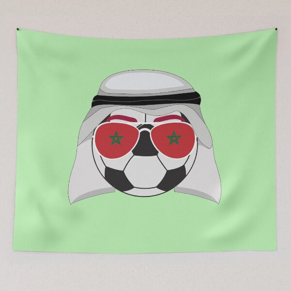 Item preview, Morocco Flag inside Sunglasses on a Soccer ball Wearing an Agal designed and sold by Dexter Freeman.