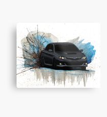 Black Subaru WRX Drift Watercolor Metal Print