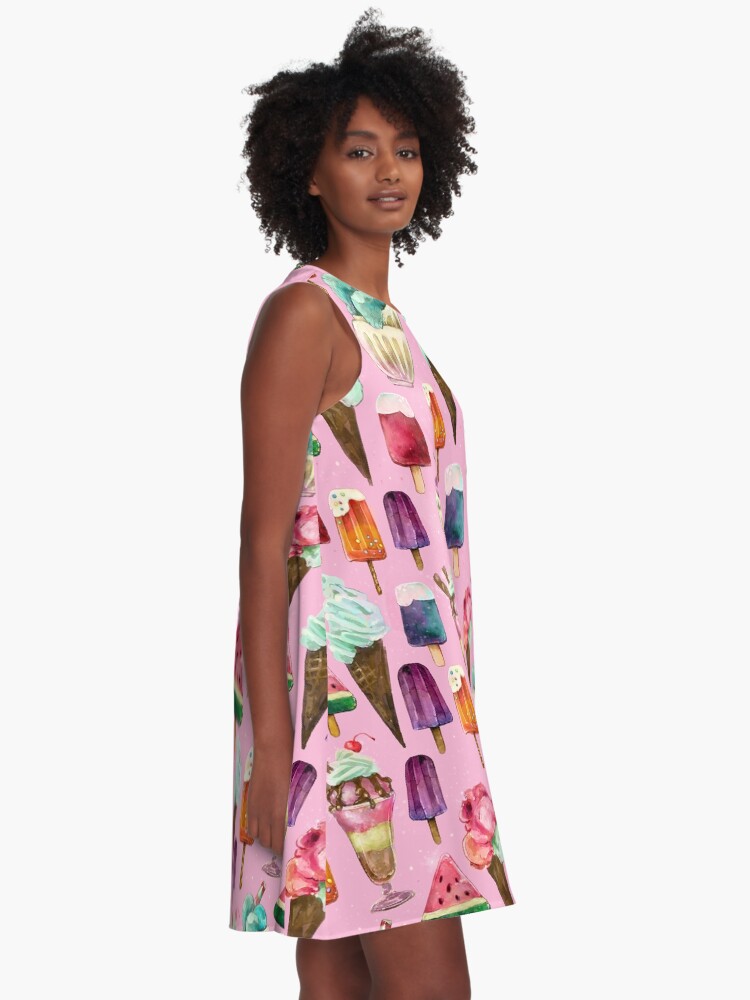 Alternate view of ice-cream pattern A-Line Dress