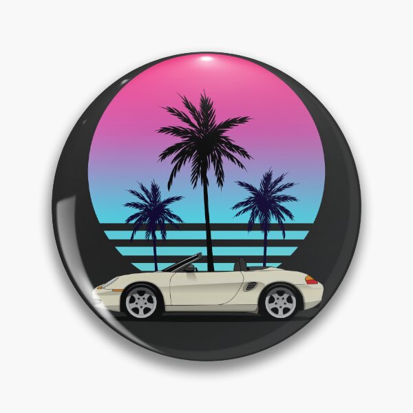 Item preview, Porsche 986 Boxster White Miami Vice classic illustration designed and sold by blackdogshop.