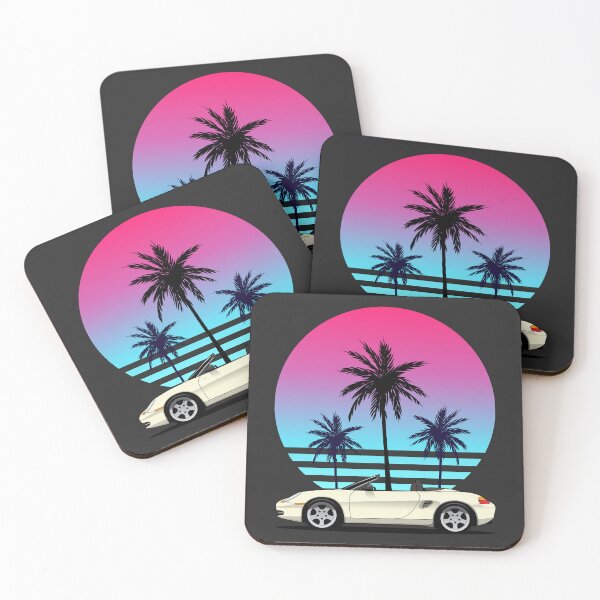 Item preview, Porsche 986 Boxster White Miami Vice classic illustration designed and sold by blackdogshop.